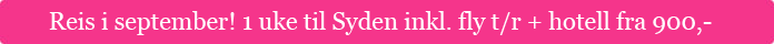 Syden 1 uke m/fly og hotell